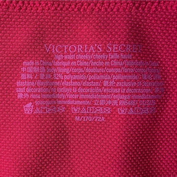 NEW Victoria's Secret Swim Womens Medium Bottom High Waist Cheeky Neon Orange - Picture 5 of 8